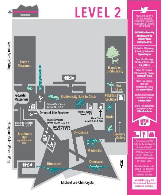 नक्शे के रॉयल ओंटारियो संग्रहालय स्तर 2