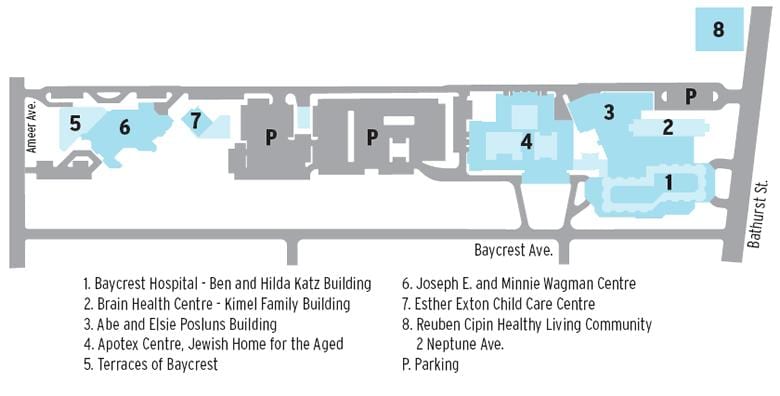 नक्शे के Baycrest स्वास्थ्य विज्ञान