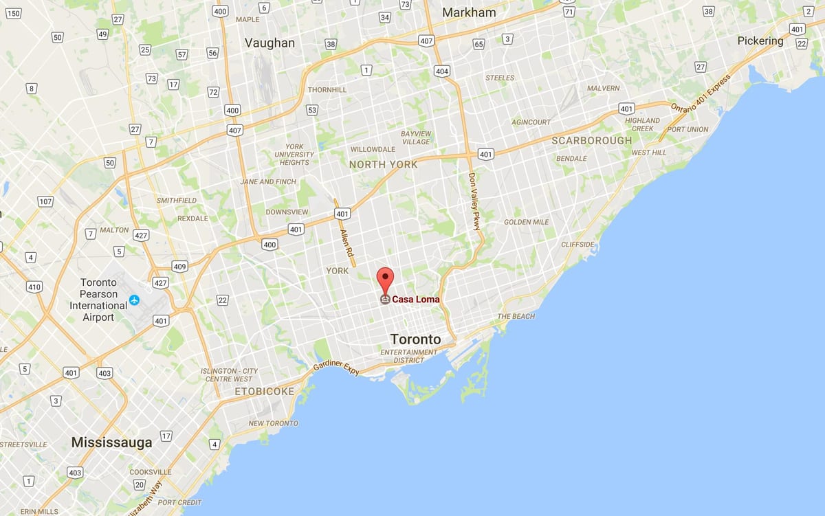 नक्शे के Casa Loma जिला टोरंटो
