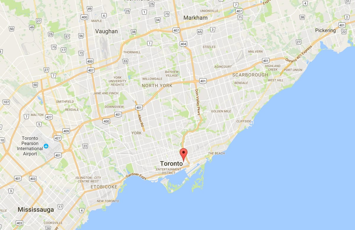 नक्शे के Corktown जिला टोरंटो