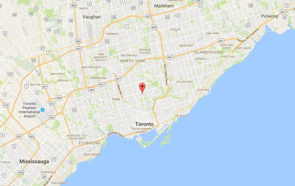 नक्शे के Davisville Village जिला टोरंटो