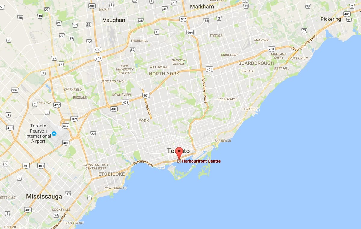 नक्शे के Harbourfront जिला टोरंटो