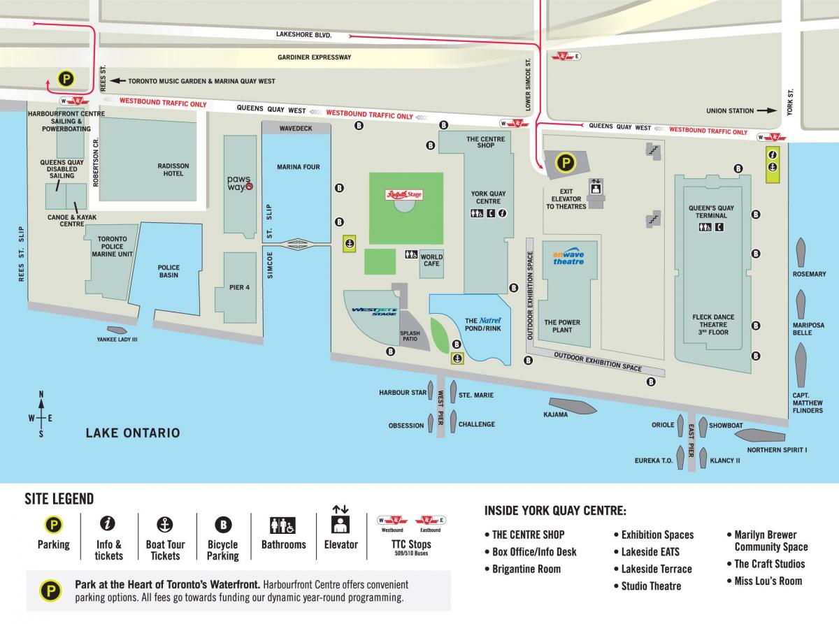 नक्शे के Harbourfront केंद्र टोरंटो