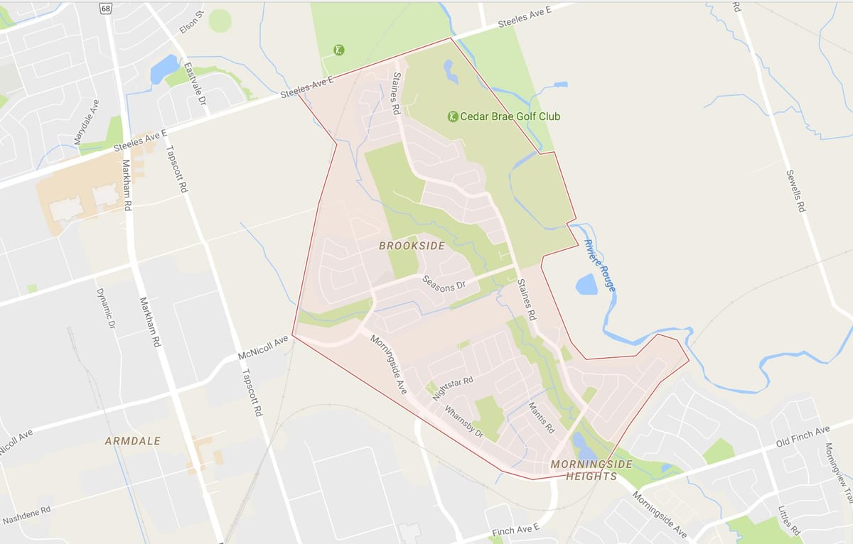 नक्शे के Morningside हाइट्स पड़ोस टोरंटो