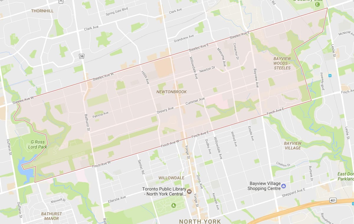 नक्शे के Newtonbrook पड़ोस टोरंटो