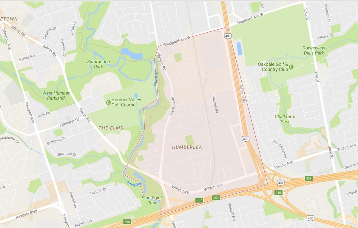 नक्शे के Pelmo पार्किंग – Humberlea पड़ोस टोरंटो