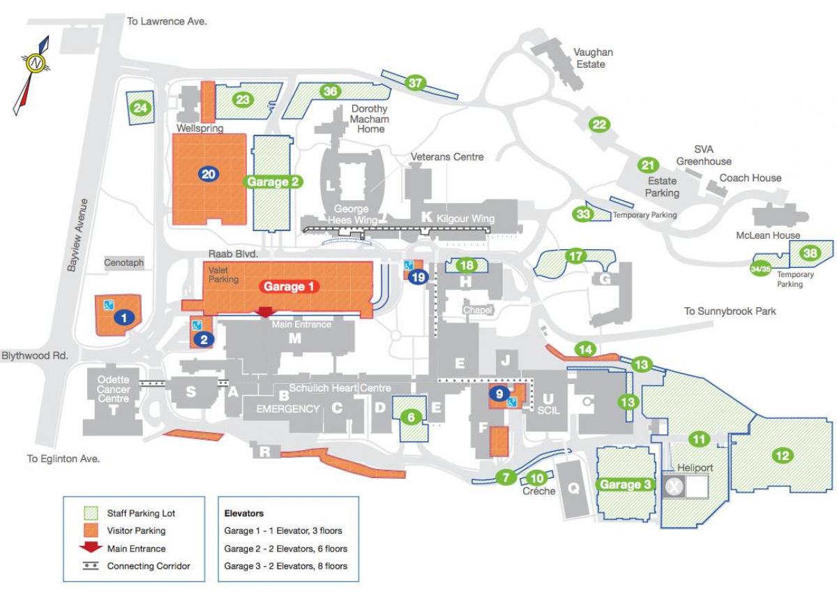 नक्शे की Sunnybrook अस्पताल