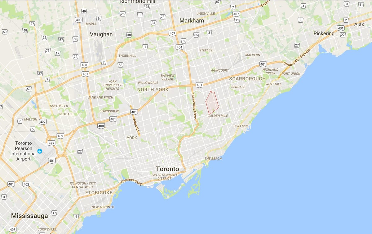 नक्शे के Wexford जिला टोरंटो