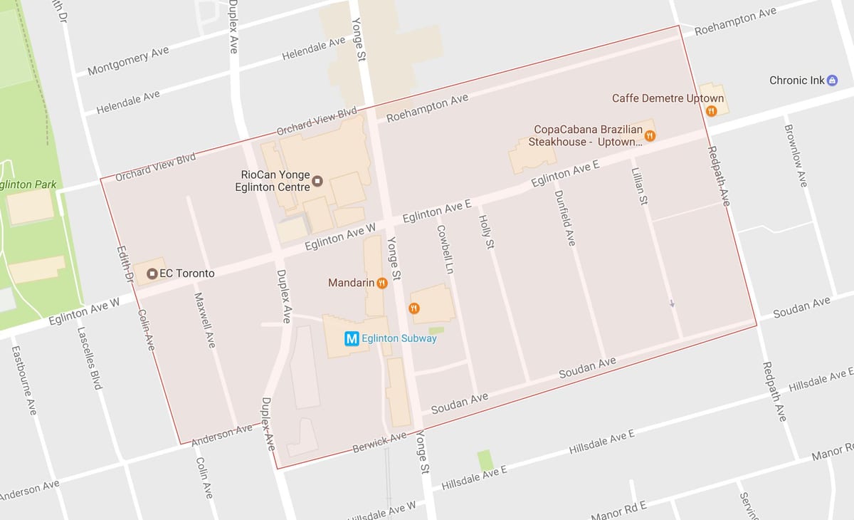 नक्शे के Yonge Eglinton और पड़ोस टोरंटो