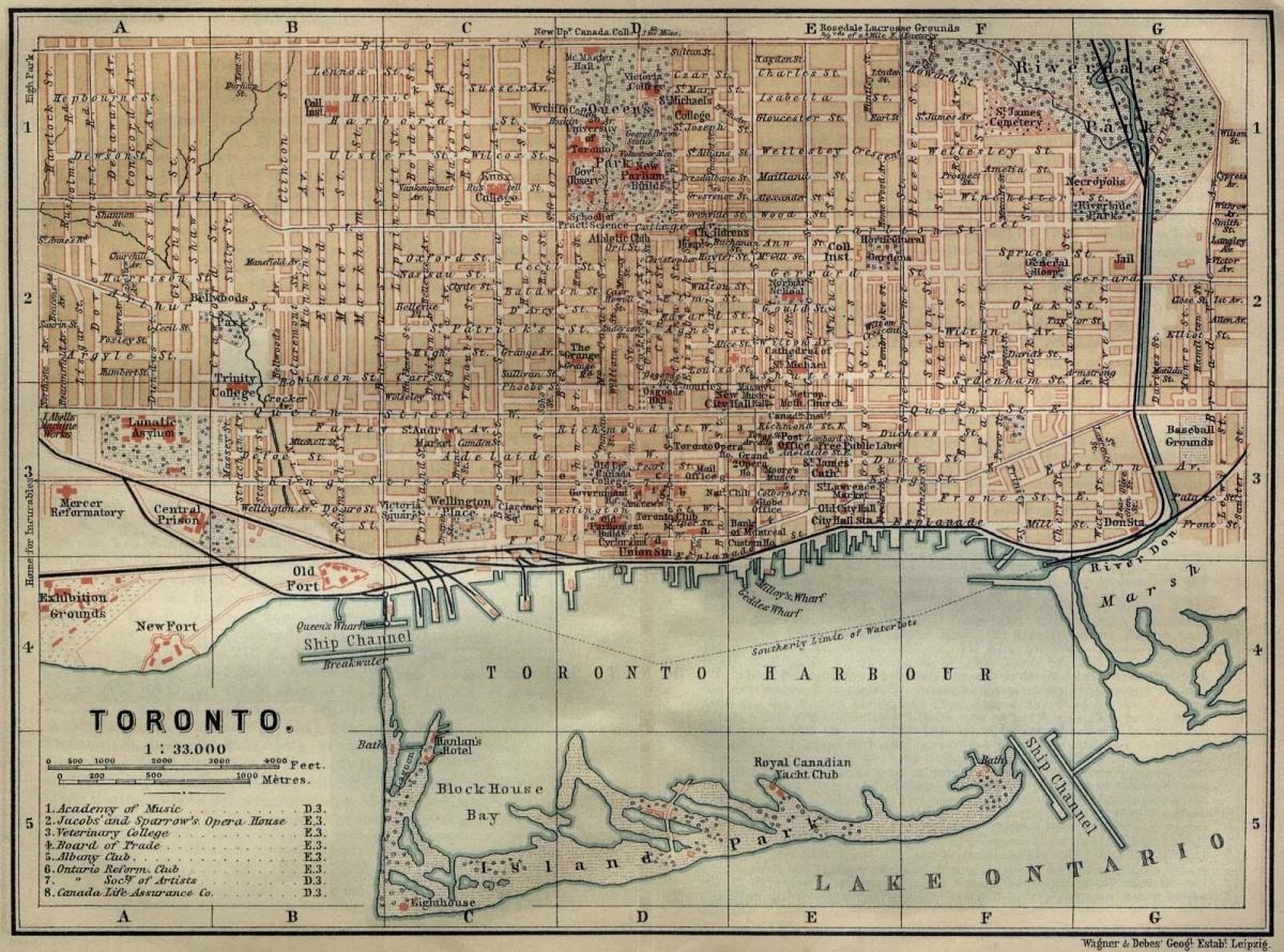 नक्शे के टोरंटो 1894