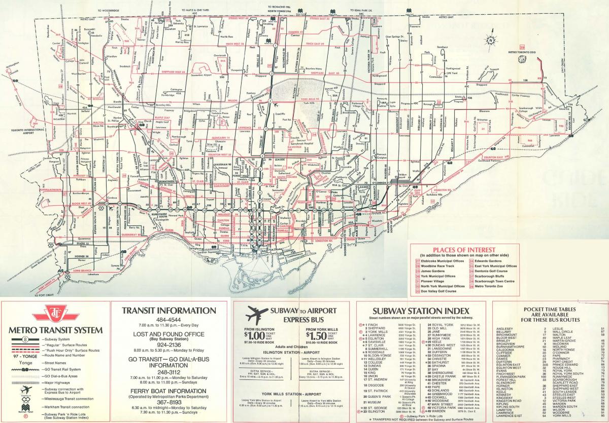नक्शे के टोरंटो 1976