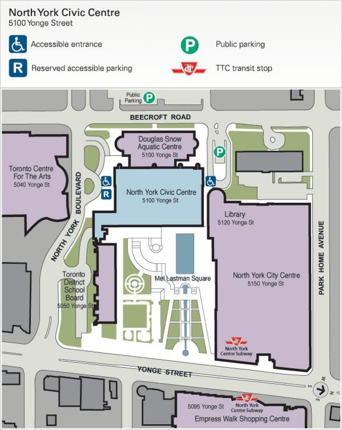 टोरंटो का नक्शा केंद्र के लिए कला पार्किंग