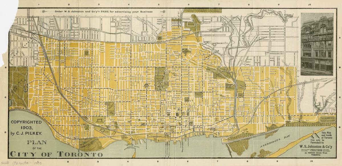 मानचित्र के शहर टोरंटो के 1903