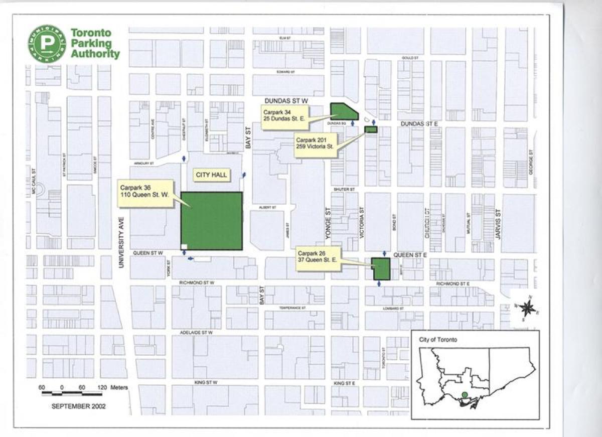 नक्शे के टोरंटो सिटी हॉल पार्किंग