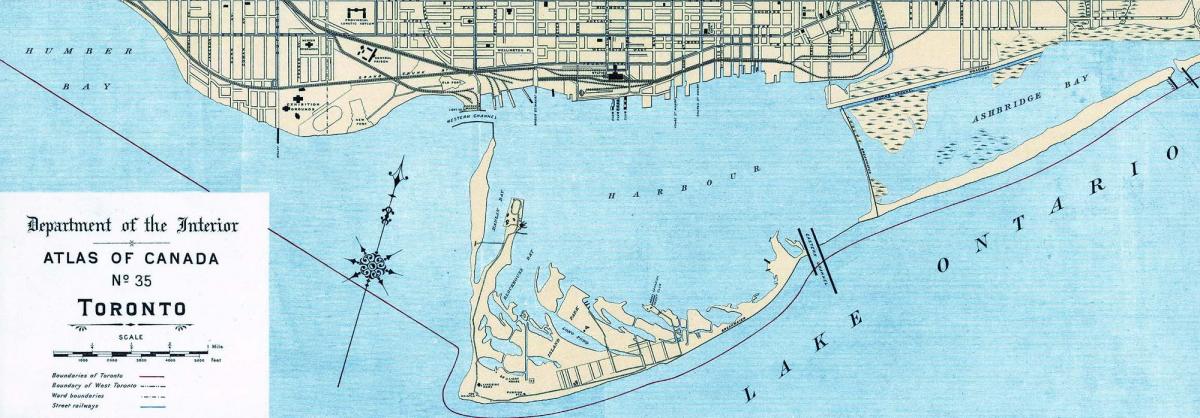 नक्शे के टोरंटो हार्बर 1906