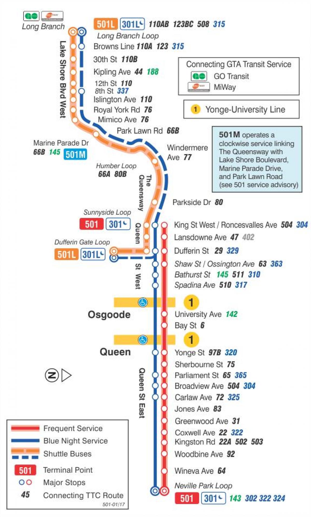 नक्शे के ट्राम लाइन 501 रानी