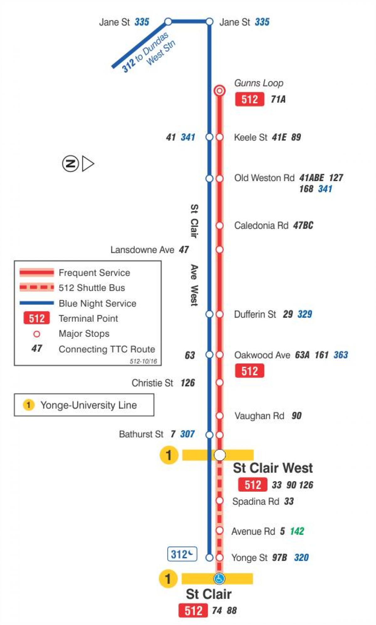 नक्शे के ट्राम लाइन 512 सेंट Clair