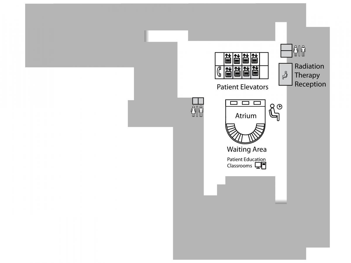 नक्शे की राजकुमारी मार्गरेट कैंसर केंद्र टोरंटो 1 मंजिल से नीचे (बी 1)