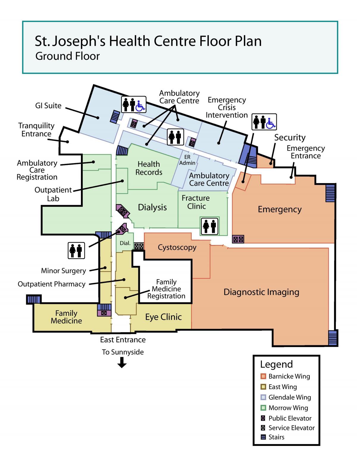 नक्शे के सेंट जोसेफ स्वास्थ्य केंद्र ग्राउंड फ्लोर