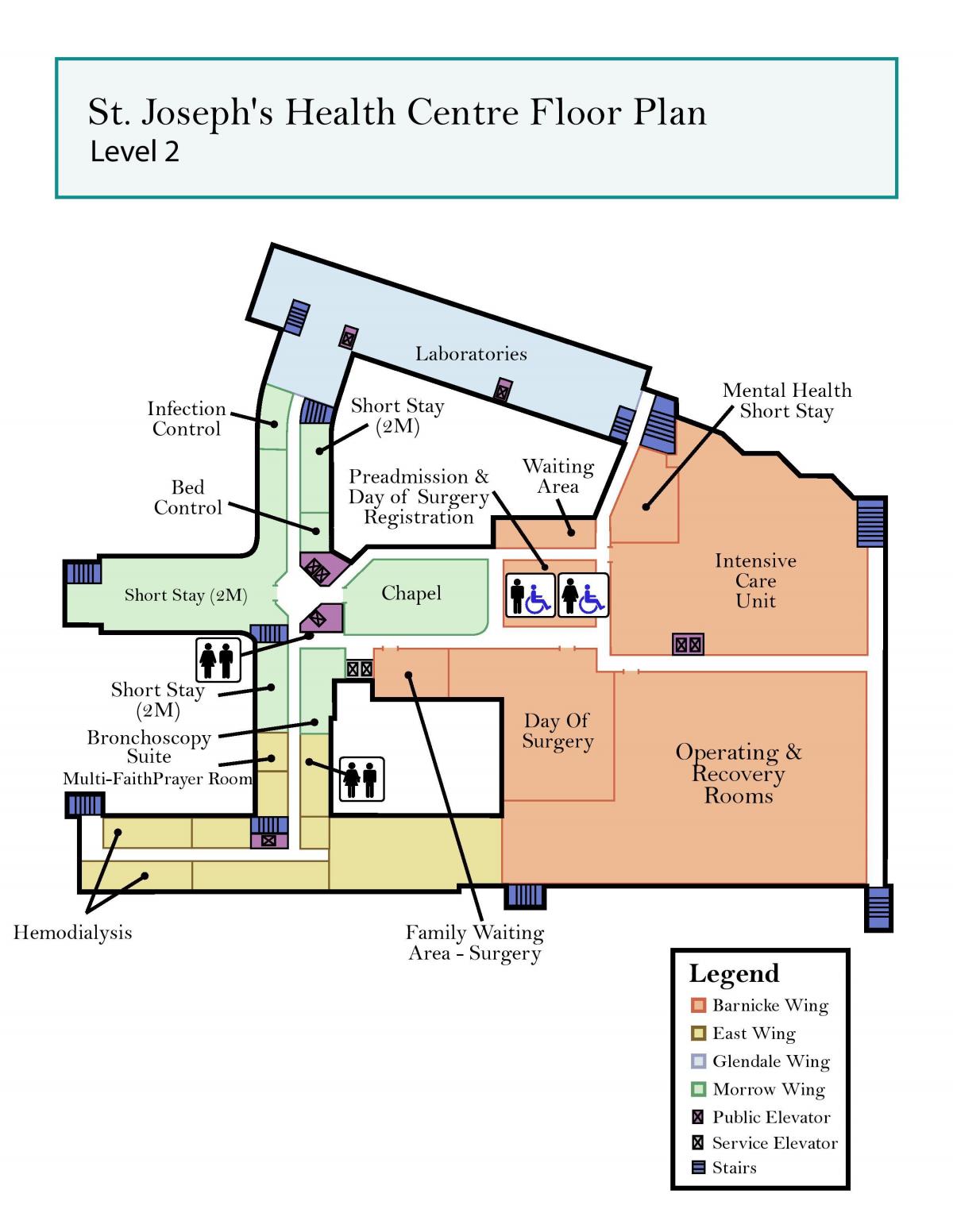 नक्शे के सेंट जोसेफ स्वास्थ्य केंद्र टोरंटो स्तर 2