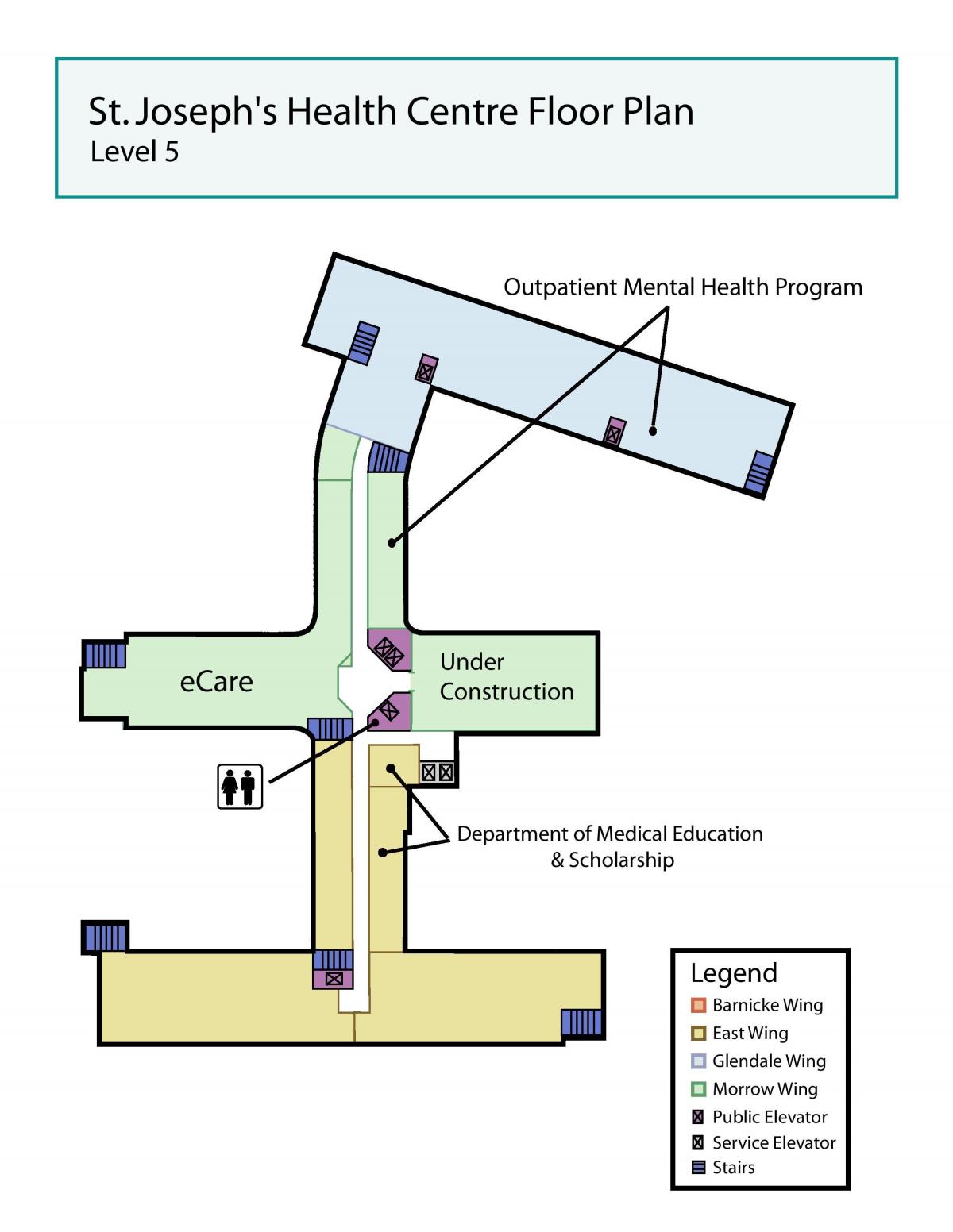 नक्शे के सेंट जोसेफ स्वास्थ्य केंद्र टोरंटो स्तर 5