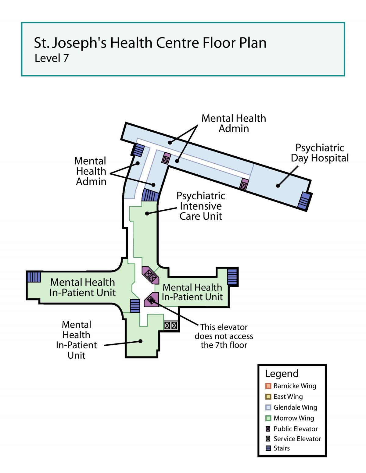 नक्शे के सेंट जोसेफ स्वास्थ्य केंद्र टोरंटो स्तर 7