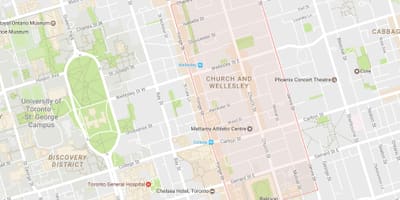 नक्शे के चर्च और Wellesley पड़ोस टोरंटो