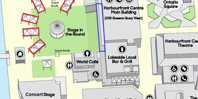 नक्शे के टोरंटो Harbourfront केंद्र