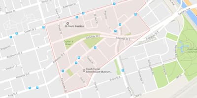 नक्शे के Corktown पड़ोस टोरंटो