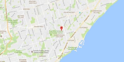 नक्शे के Danforth सड़क टोरंटो