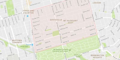 नक्शे के Davisville Village पड़ोस टोरंटो