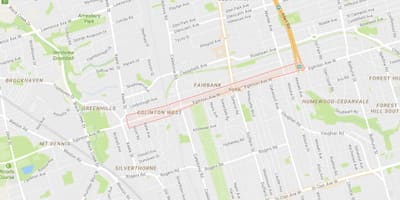 नक्शे के Eglinton पश्चिम टोरंटो पड़ोस