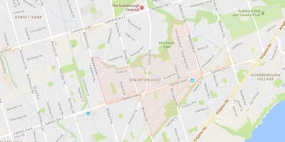 नक्शे के Eglinton पूर्व पड़ोस टोरंटो