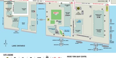 नक्शे के Harbourfront केंद्र टोरंटो