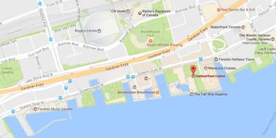 नक्शे के Harbourfront पड़ोस टोरंटो