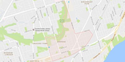 नक्शे के Oakridge पड़ोस टोरंटो