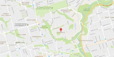 नक्शे के Rosedale पड़ोस टोरंटो