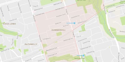 नक्शे के Summerhill पड़ोस टोरंटो