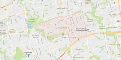 नक्शे के Willowdale पड़ोस टोरंटो