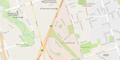 नक्शे के Willowridge पड़ोस टोरंटो