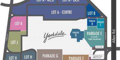 नक्शे के Yorkdale शॉपिंग सेंटर पार्किंग