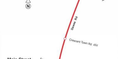नक्शे के टीटीसी 23 Dawes बस मार्ग टोरंटो
