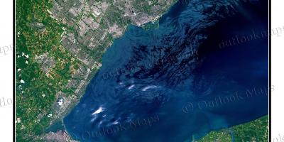 टोरंटो का नक्शा झील ओंटारियो उपग्रह