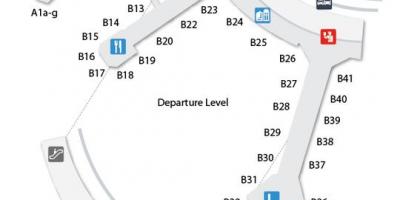 नक्शे के टोरंटो पियर्सन हवाई अड्डे के आगमन स्तर टर्मिनल 3