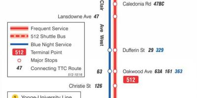 नक्शे के ट्राम लाइन 512 सेंट Clair