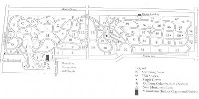 नक्शे के माउंट सुखद कब्रिस्तान