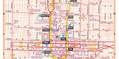 के नक्शे, मेट्रो स्टेशन, शहर टोरंटो